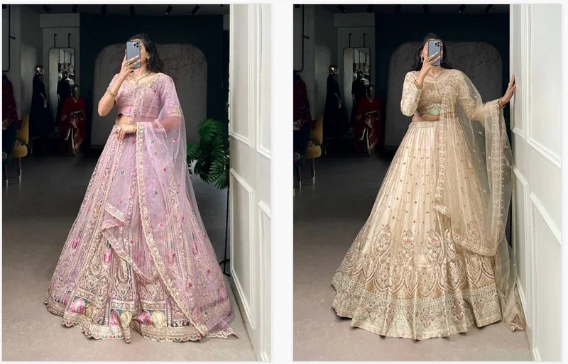 Lekha Yf 1453 Net Sequins And Embroidery Worked Premium Lehenga Choli