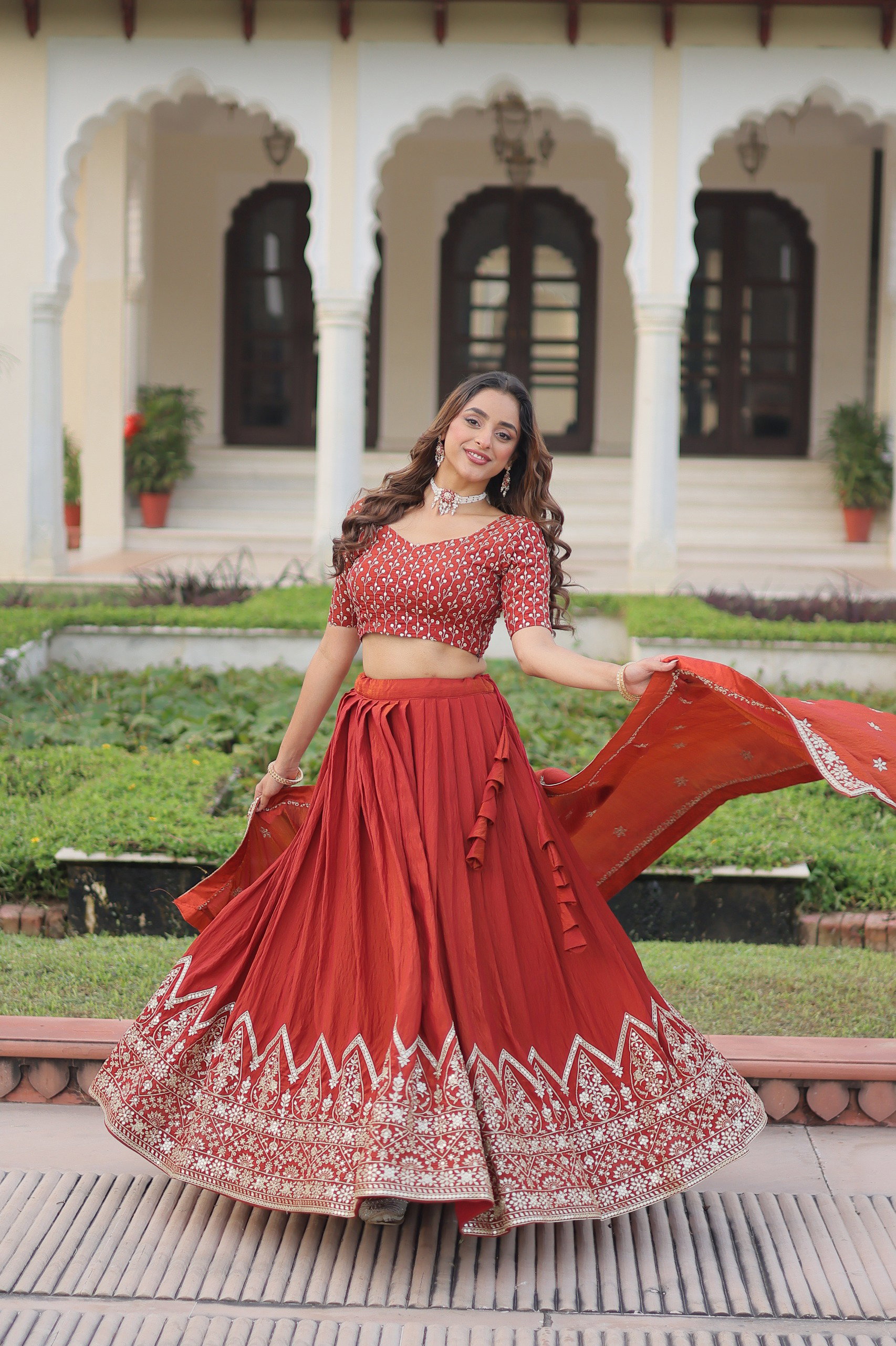 Lekha KA 5055 NC Vichitra Silk Sequins Embroidery Work Lehenga Choli
