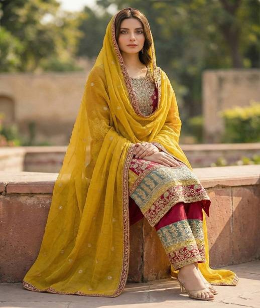 Kb 3306 Super Hit Chinon Embroidery Sequins Worked Designer Salwar Kameez