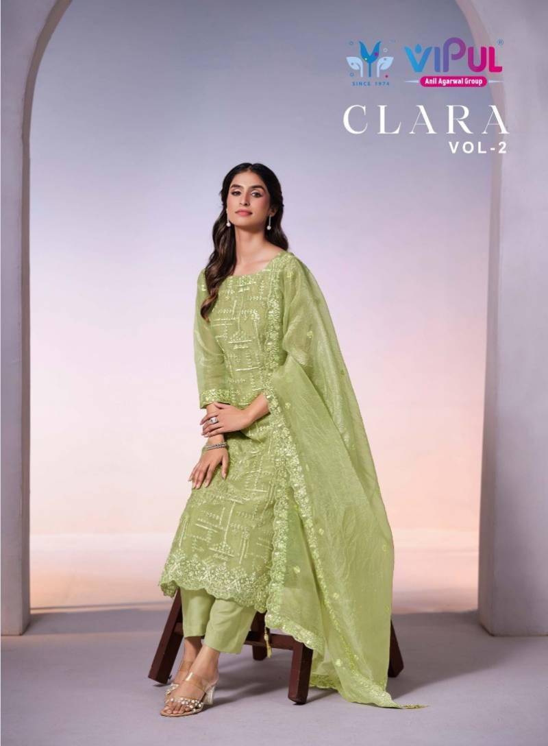 Vipul Clara Vol 2 Dolomite Organza Embroidery Work Salwar Kameez
