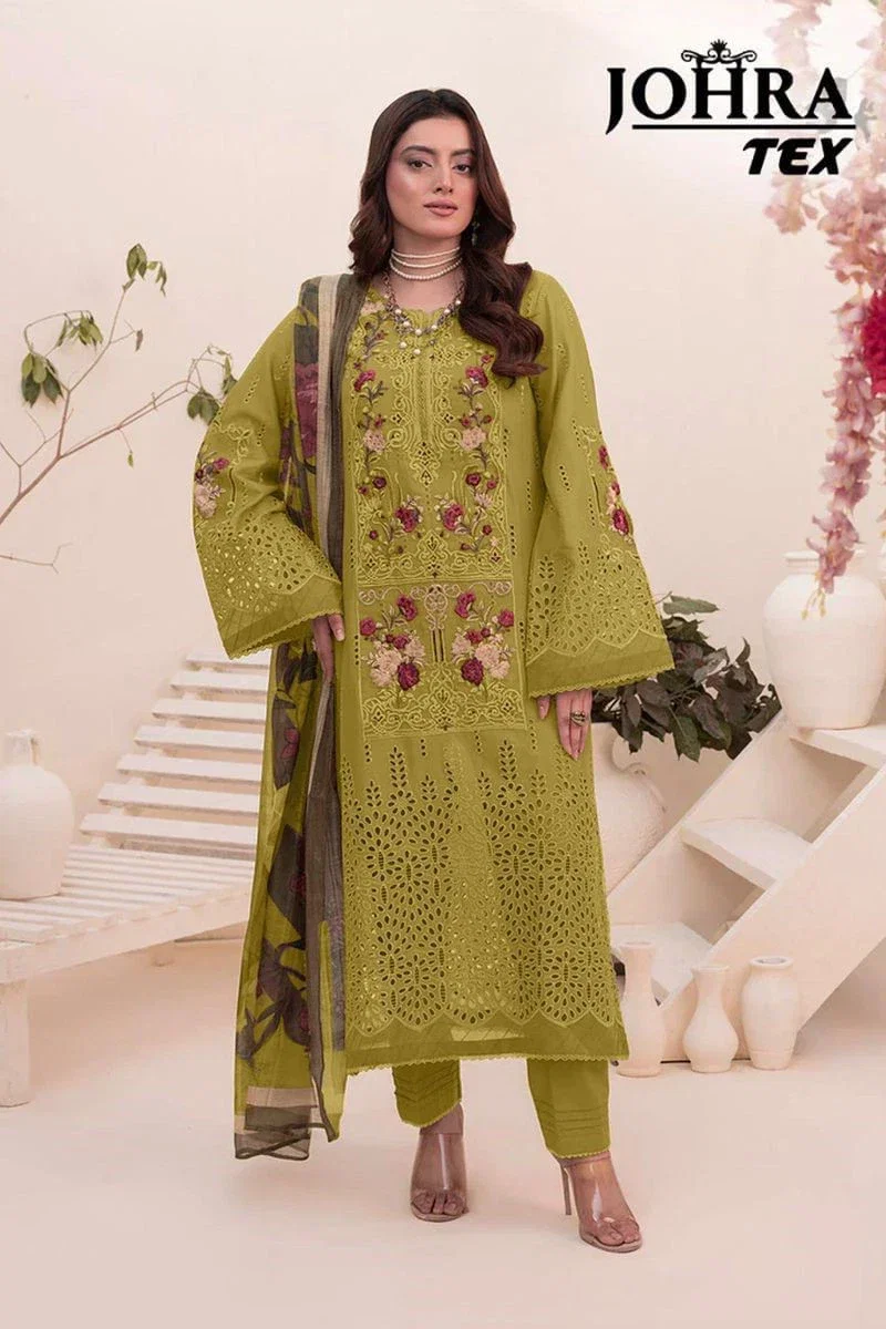 Johra Tex 179 F Cambric Cotton Embroidery Work Pakistani Salwar Kameez