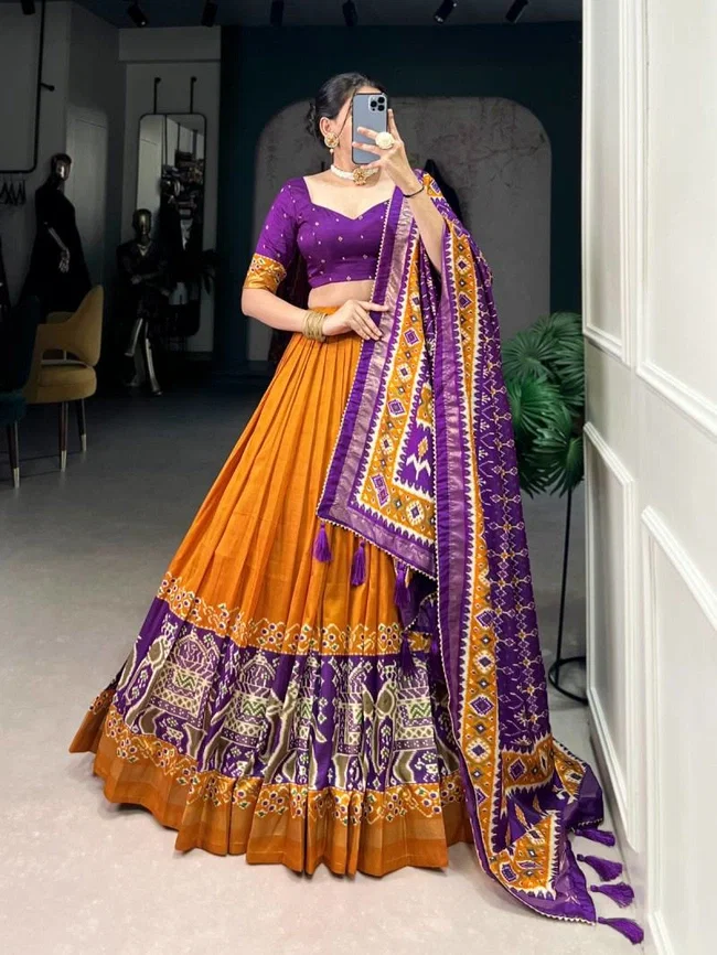 Lekha Yf 1221 Tussar Silk Patola Printed Lehenga Choli Collection