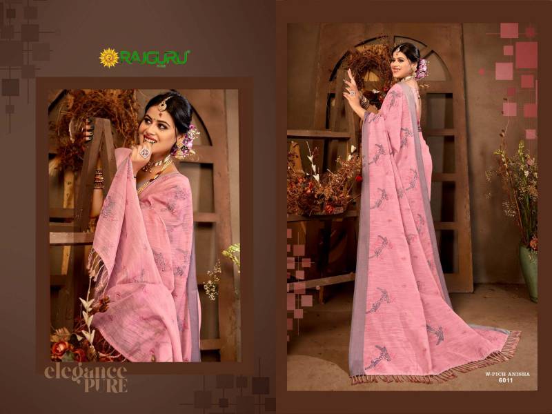 Rajguru W Pich Anisha Cotton Casual Wear Saree Collection