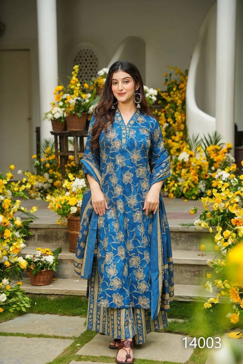 Clora Vol 14 Maslin Digital Printed Casual Wear Kurti Pant And Dupatta