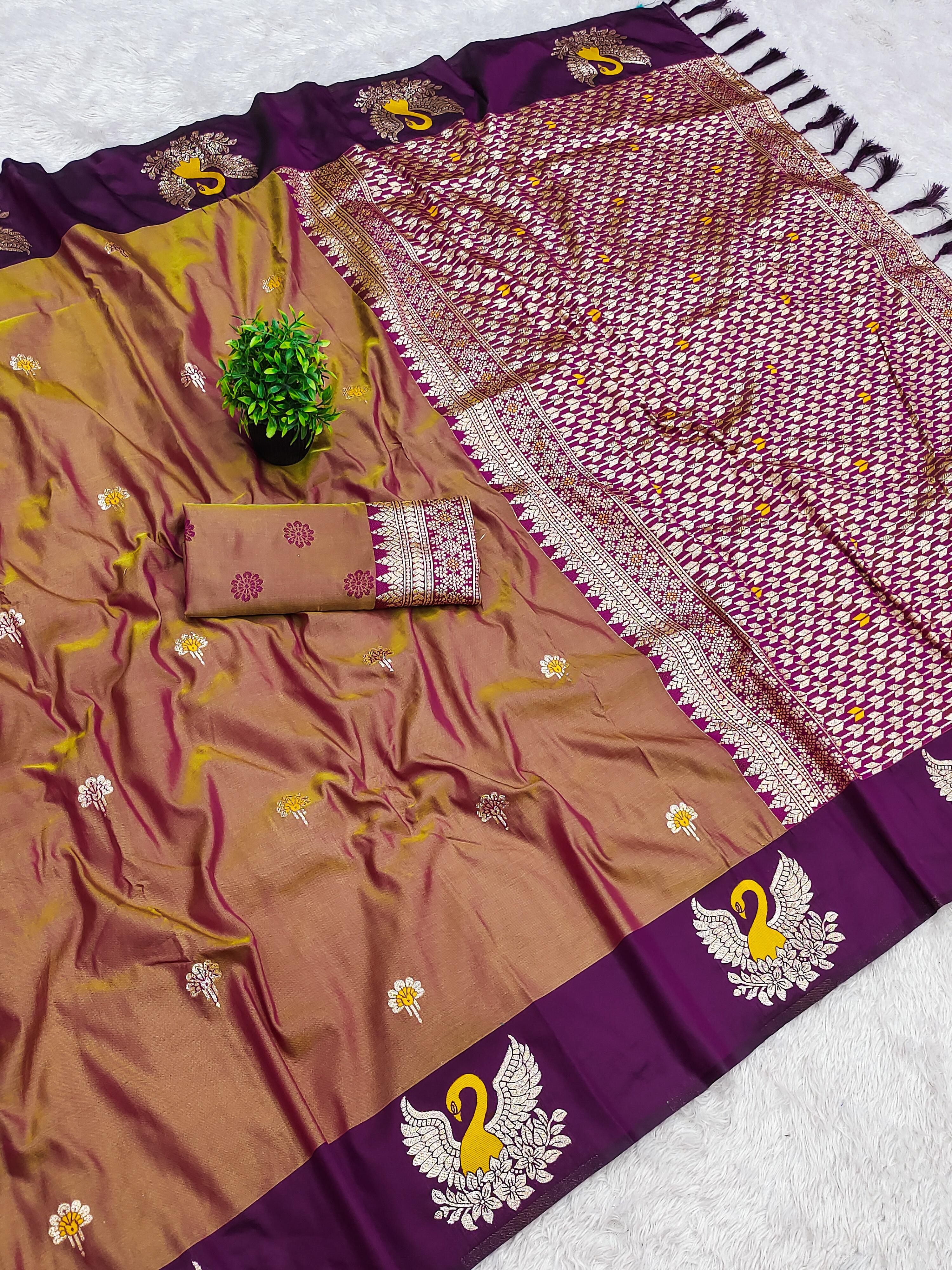 lekha MN Hans Vol 1 Soft Banarasi Silk Zari Weaving Saree