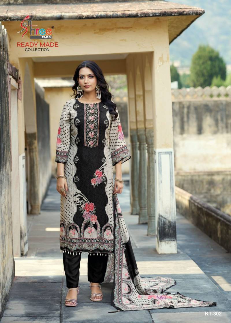 Shree Kt 302 Viscose Maslin Digital Printed With Work Salwar Kameez