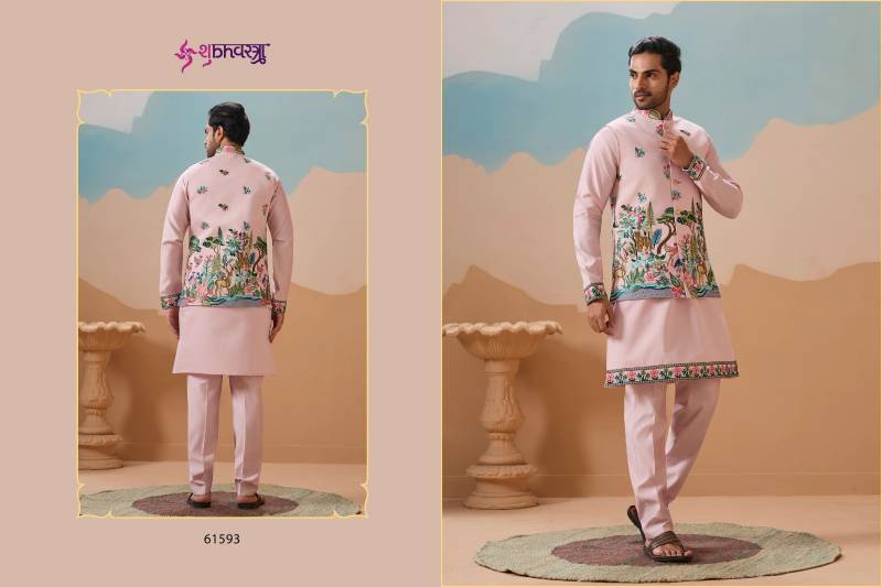 Shubhvastra Vantara Viscose Silk Threadwork Kurta Bottom Koti Collection