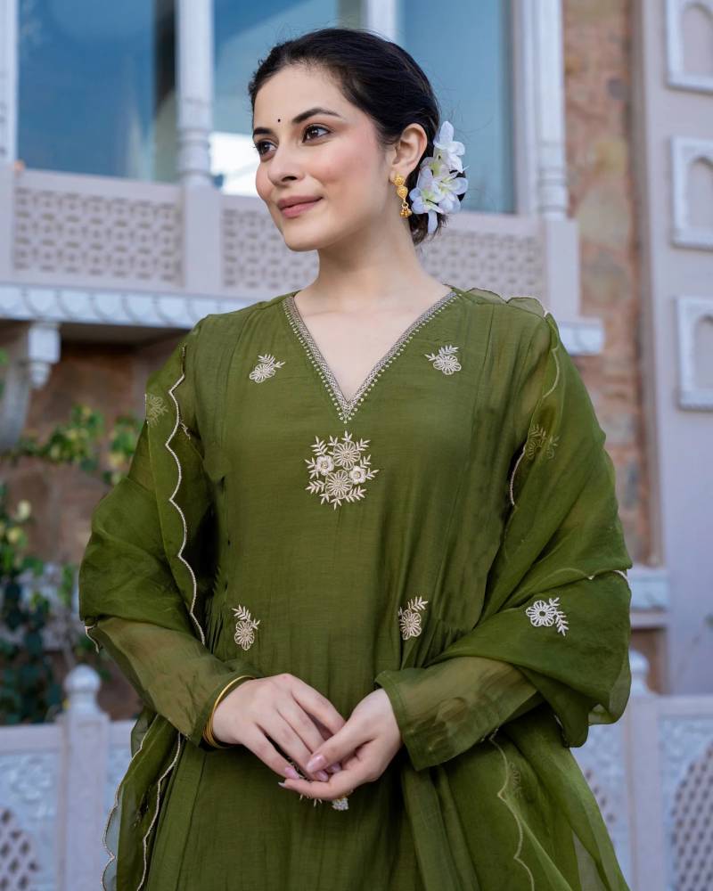 Dhruvi 386 Designer Silk Festival Wear Kurti With Bottom Dupatta