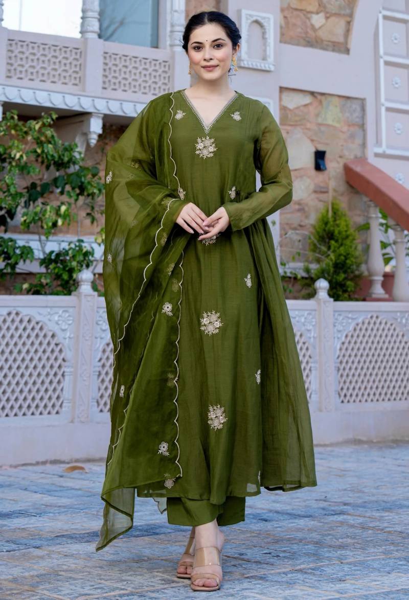 Dhruvi 386 Designer Silk Festival Wear Kurti With Bottom Dupatta