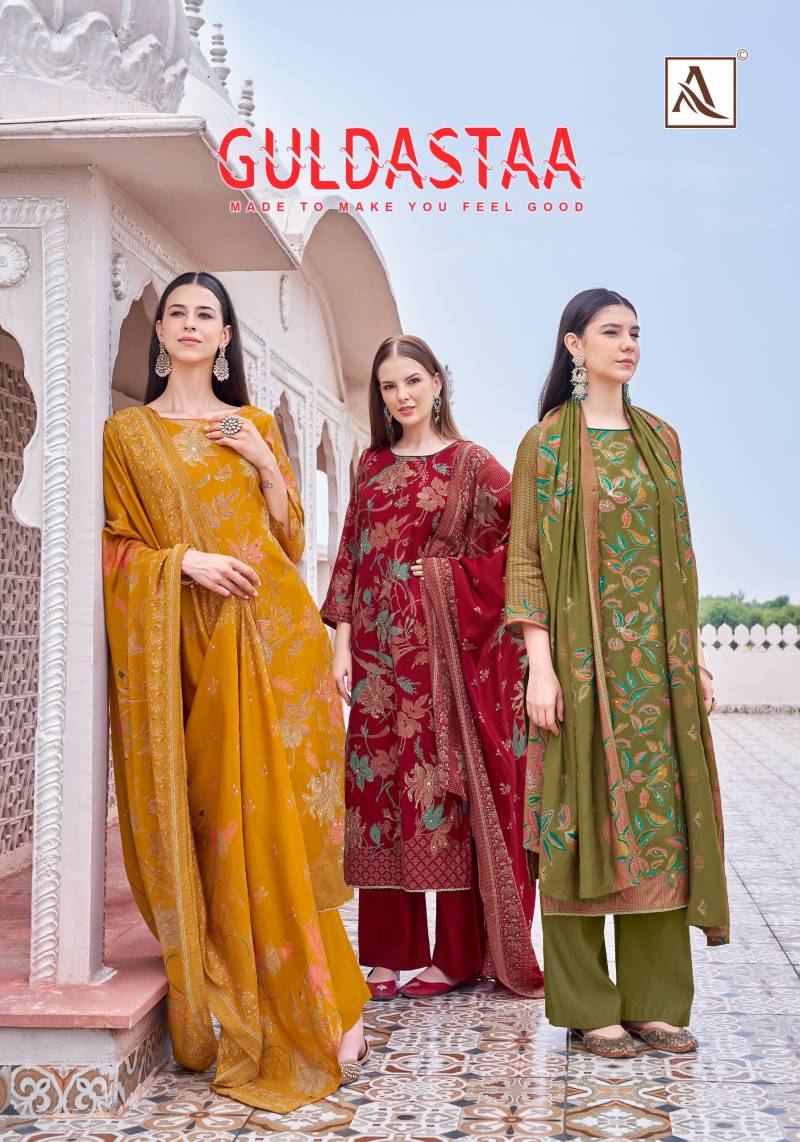 Alok Guldasta Mudaal Discharge Printed And Work Dress Material