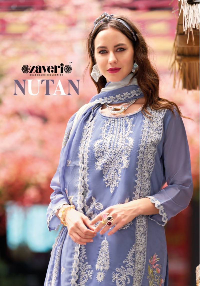 Zaveri Nutan 1387 Organza Embroidery Work Salwar Kameez Collection