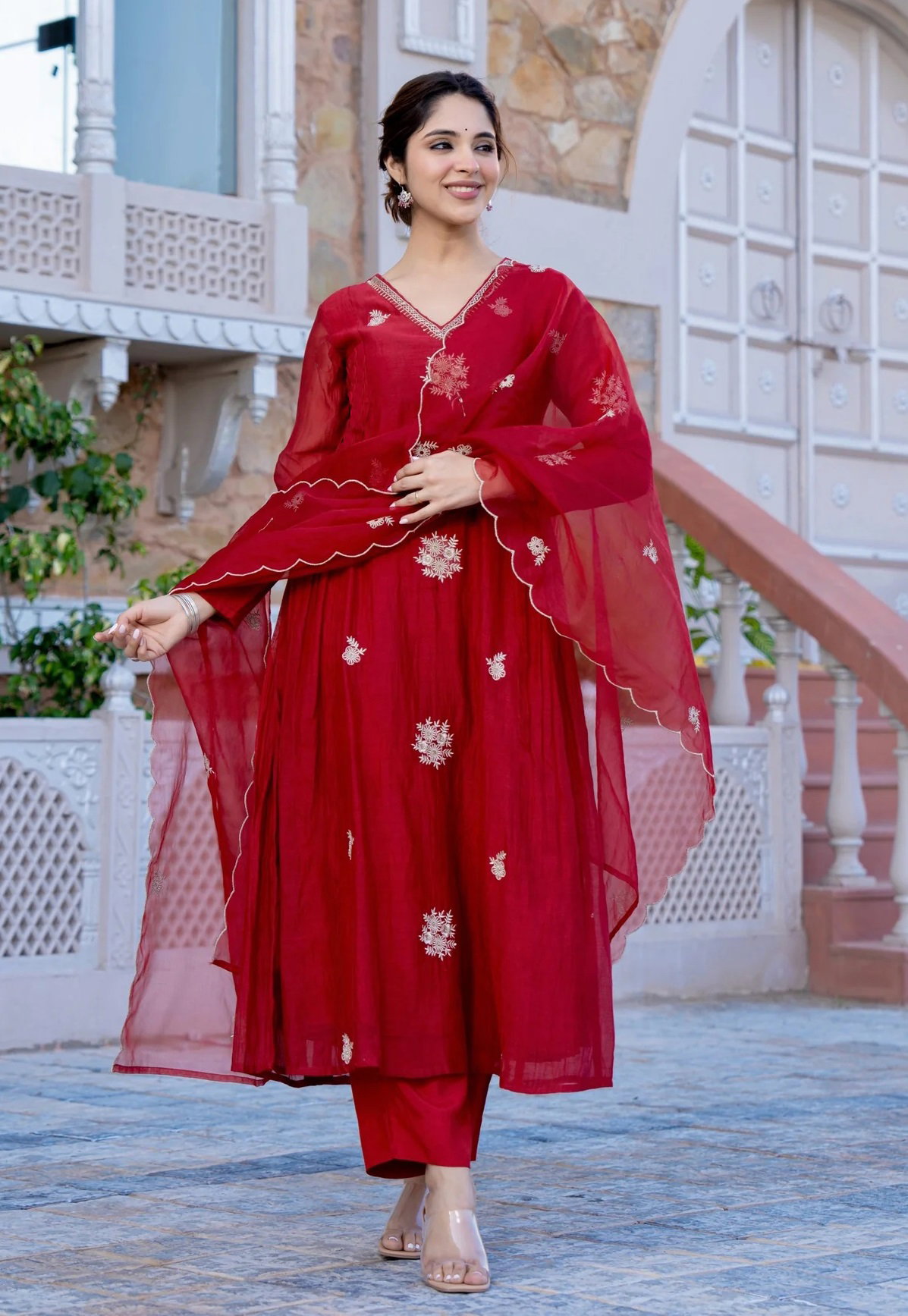Dhruvi 387 Silk Embroidery Kurti Bottom With Dupatta