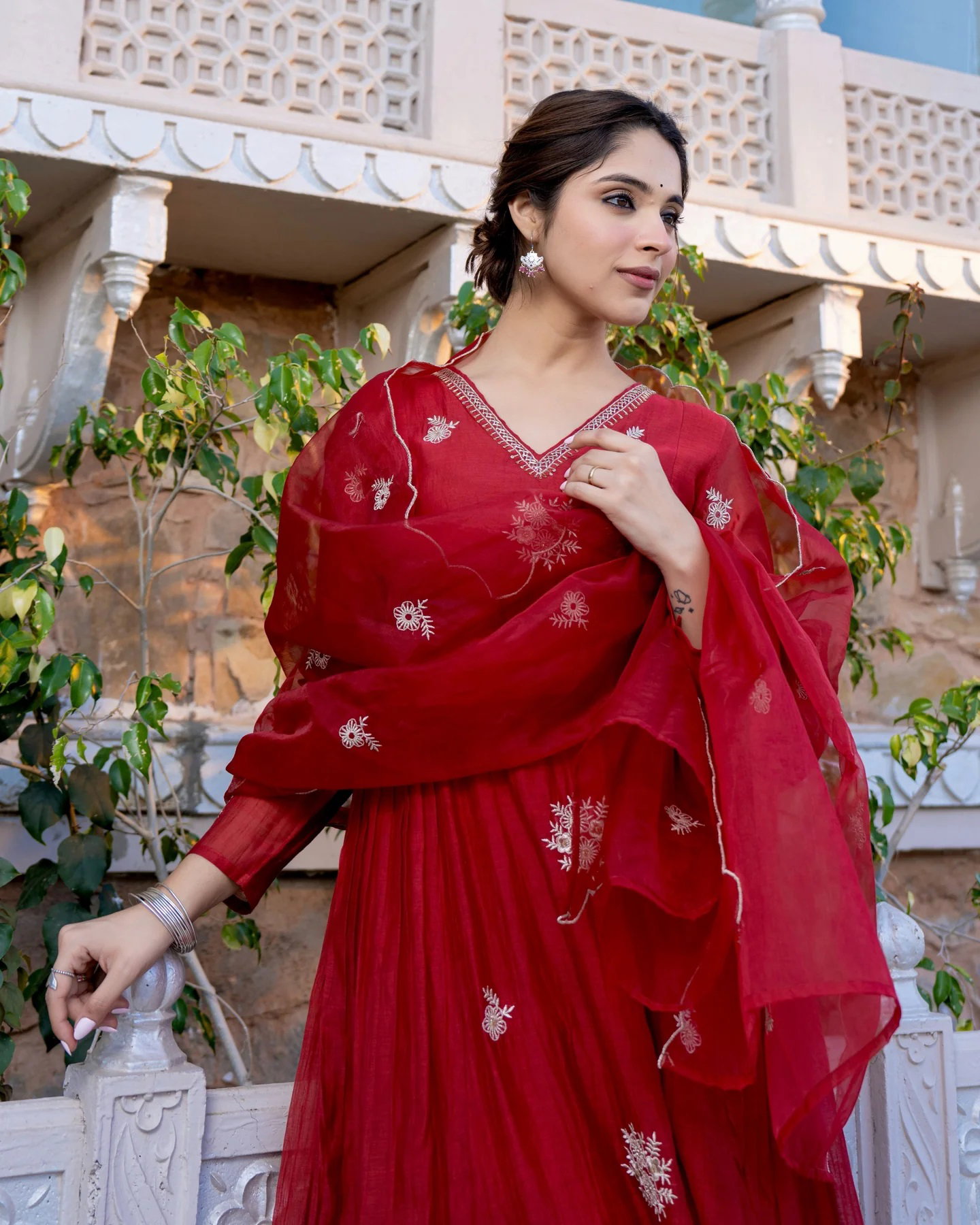 Dhruvi 387 Silk Embroidery Kurti Bottom With Dupatta