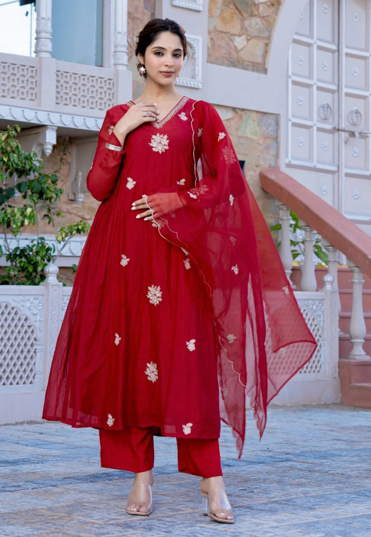 Dhruvi 387 Silk Embroidery Kurti Bottom With Dupatta