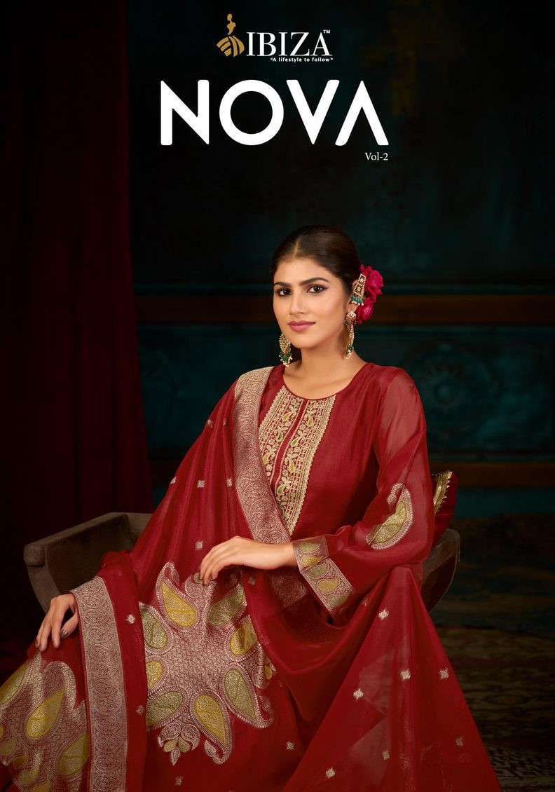 Ibiza Nova Vol 2 Banglory Silk Jacquard And Work Salwar Kameez
