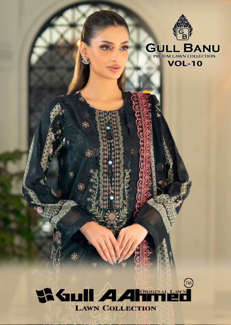 Gull A Ahmed Gull Banu Vol 10 Karachi Printed Cotton Dress Material