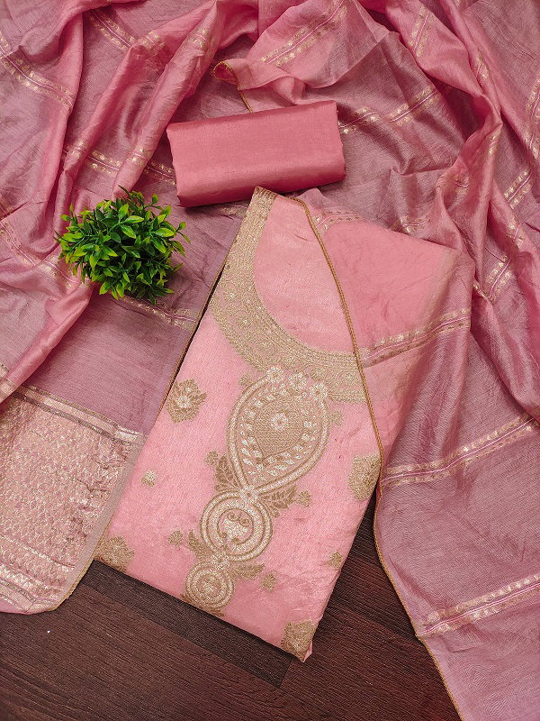 Navya Suit 176 Party Wear Unstitched Embroidery Jacquard Silk top with Bottom and Dupatta Suit