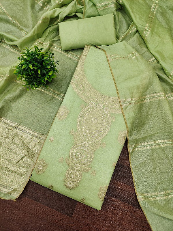 Navya Suit 176 Party Wear Unstitched Embroidery Jacquard Silk top with Bottom and Dupatta Suit