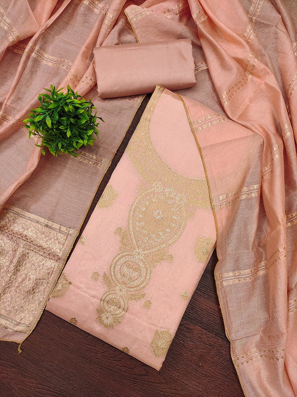 Navya Suit 176 Party Wear Unstitched Embroidery Jacquard Silk top with Bottom and Dupatta Suit