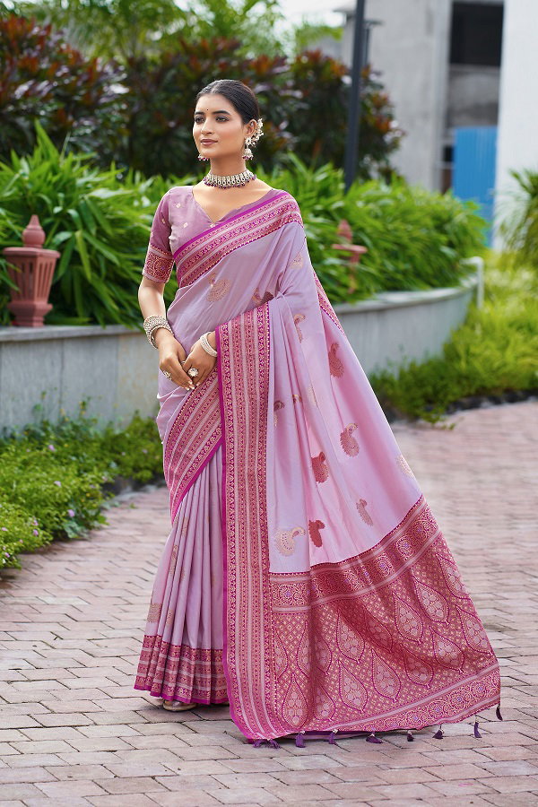 Meera 314 Party Wear Zari Weaving Worked Paithani Silk Saree with Un Stitched Blouse