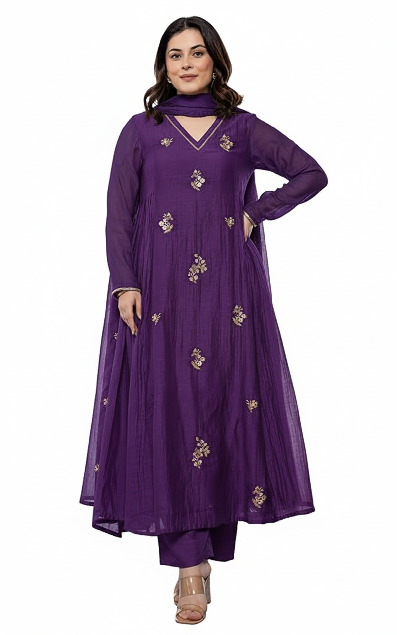 Dhruvi 388 Silk Embroidery Kurti Bottom With Dupatta