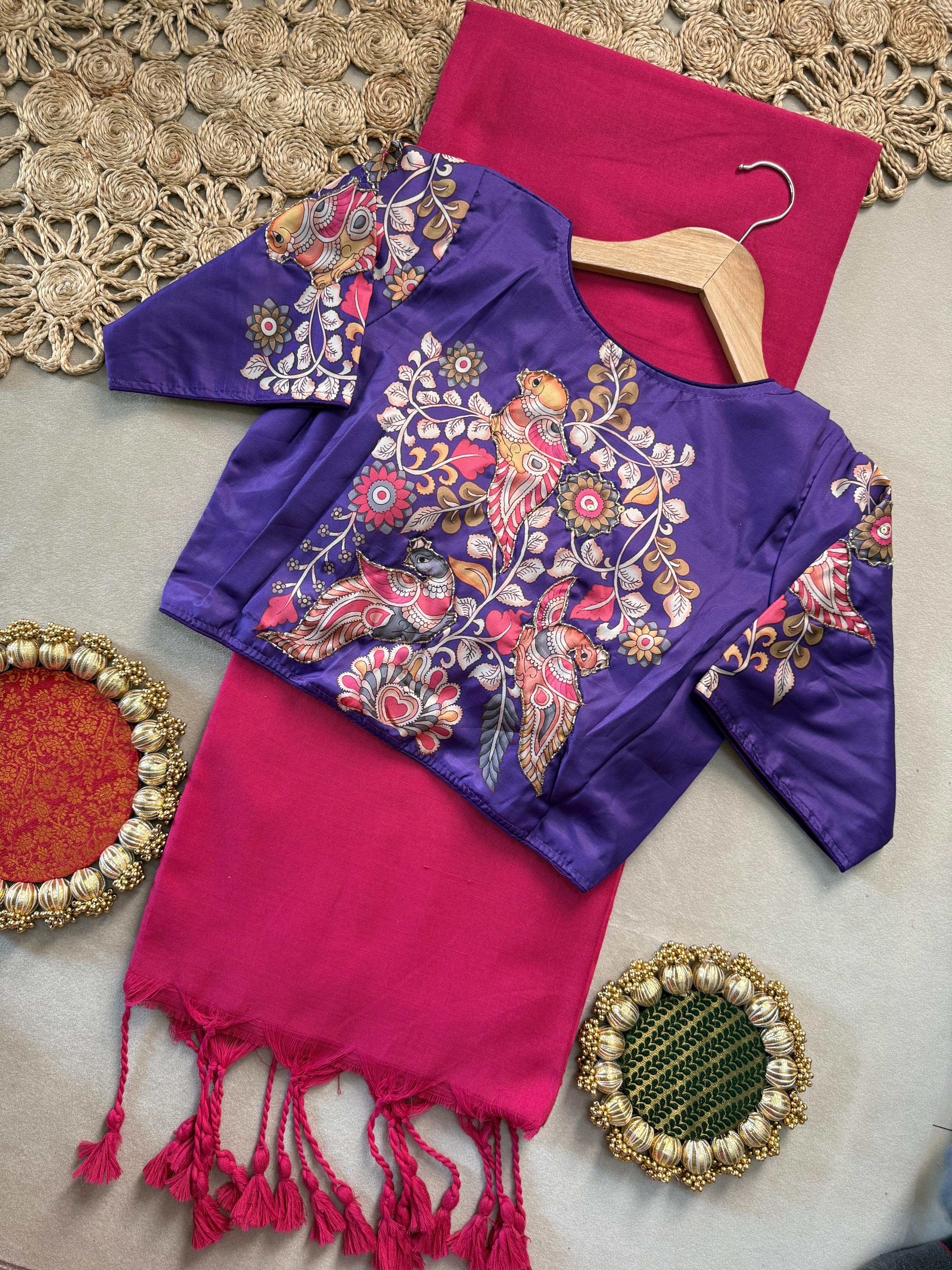 lekha CF 206 Khadi Cotton Plain Saree With Heavy Handworked Readymade Blouse