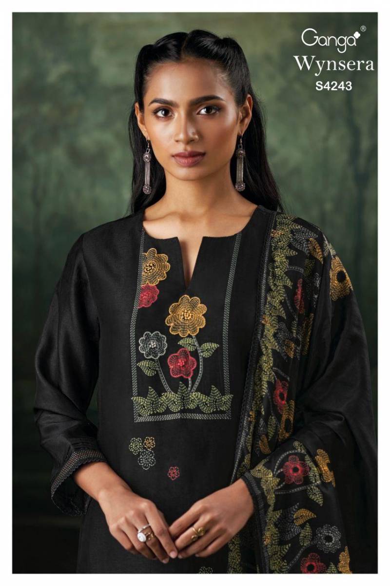 Ganga Wynsera 4243 Bemberg Russian Silk Handwork Salwar Kameez
