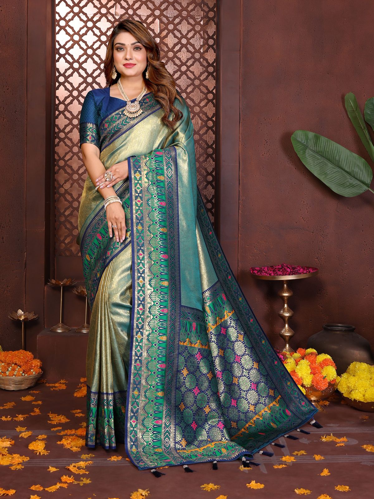 Lekha VC Alankar Pure Banarasi Tissue Silk Weaving Saree