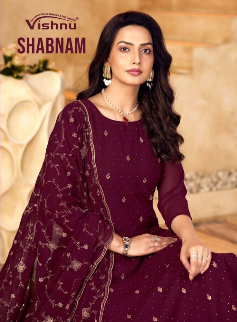Vishnu Shabnam Faux Georgette Blooming Designer Dress Material