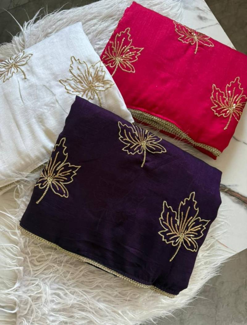 Vt 804 T Soft Vichitra Silk Embroidery Worked Beautiful Saree Collection