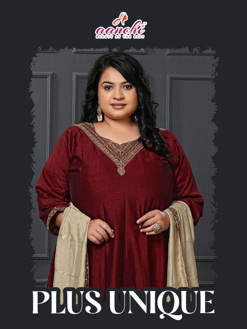 Aanchi Plus Unique Vichitra Silk Kurti Bottom With Dupatta Collection 