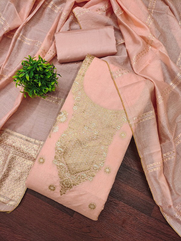 Navya Suit 177 Party Wear Unstitched Embroidery Jacquard Silk top with Bottom and Dupatta Suit