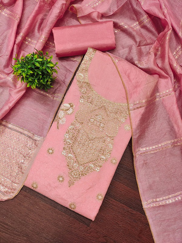 Navya Suit 177 Party Wear Unstitched Embroidery Jacquard Silk top with Bottom and Dupatta Suit