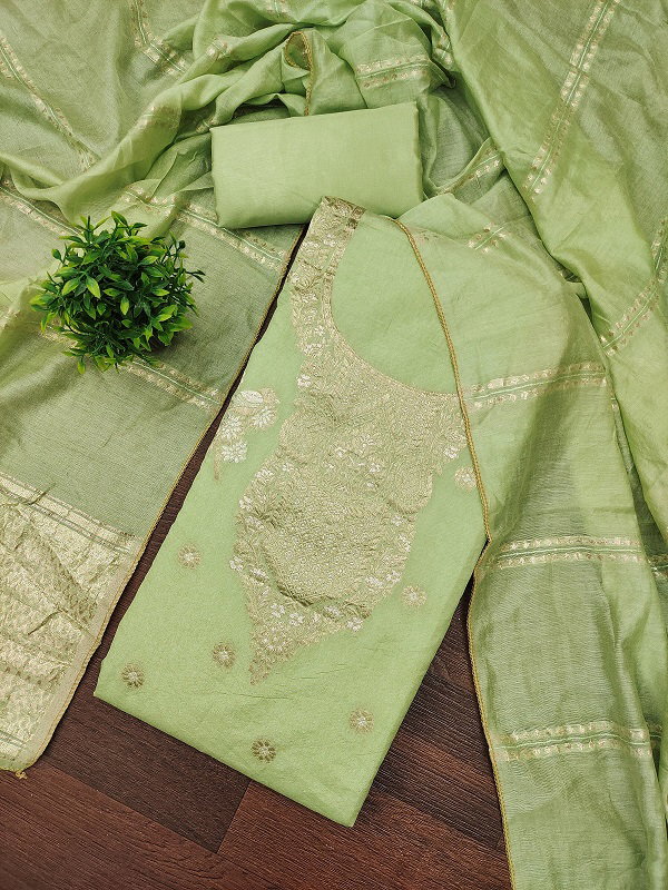 Navya Suit 177 Party Wear Unstitched Embroidery Jacquard Silk top with Bottom and Dupatta Suit