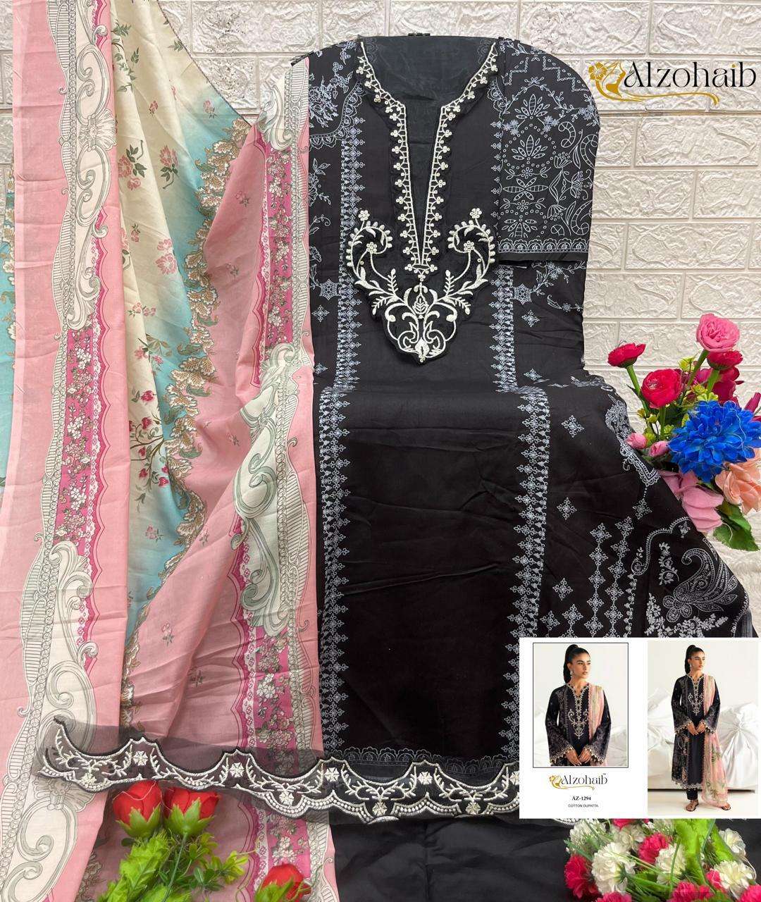Alzohaib Az 1294 To 1300 Cotton Dupatta Pakistani Suits Collection