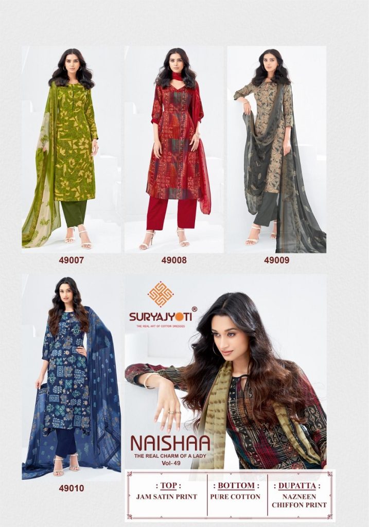 Suryajyoti Naisha Vol 49 Dress Material Collection 