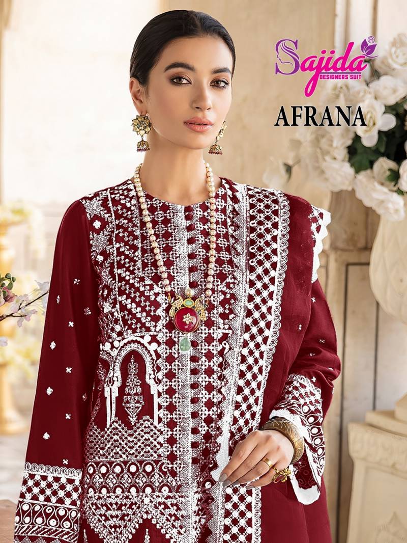 Sajida Afrana Georgette Embroidered Salwar Suit Collection