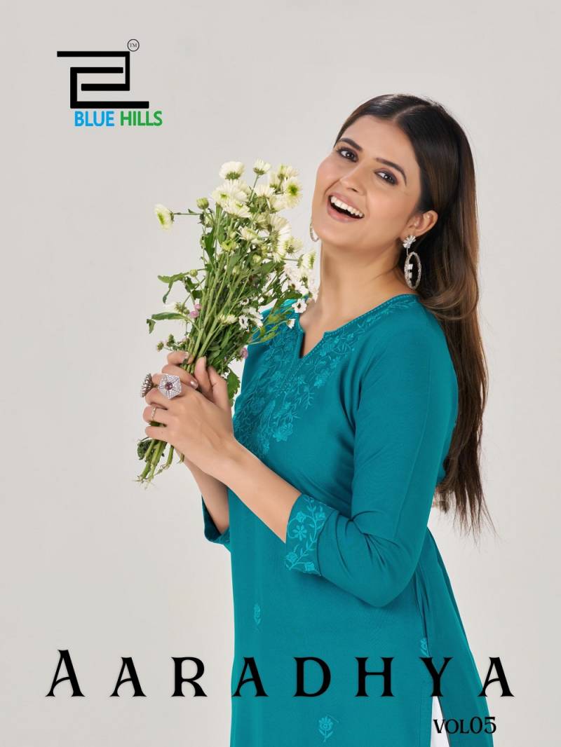 Blue Hills Aaradhya Vol 5 Rayon Embroidered Fancy Kurti Collection