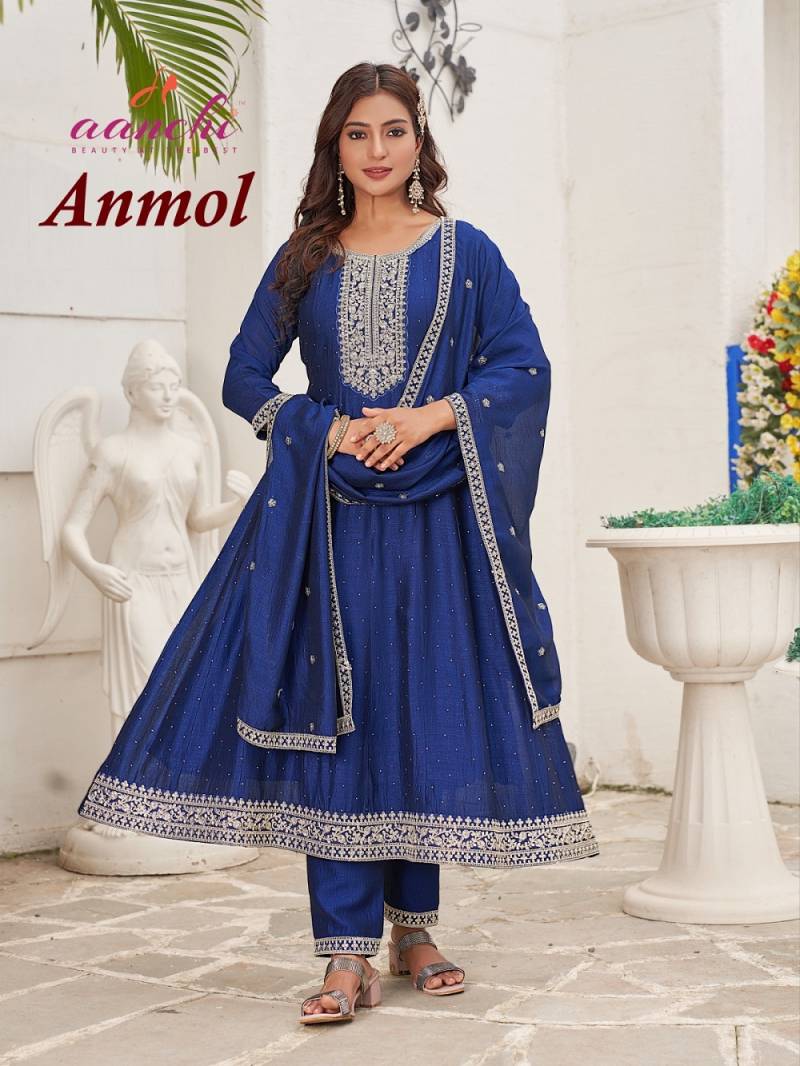 Aanchi Anmol Vichitra Silk Fancy kurti Bottom With Dupatta Collection