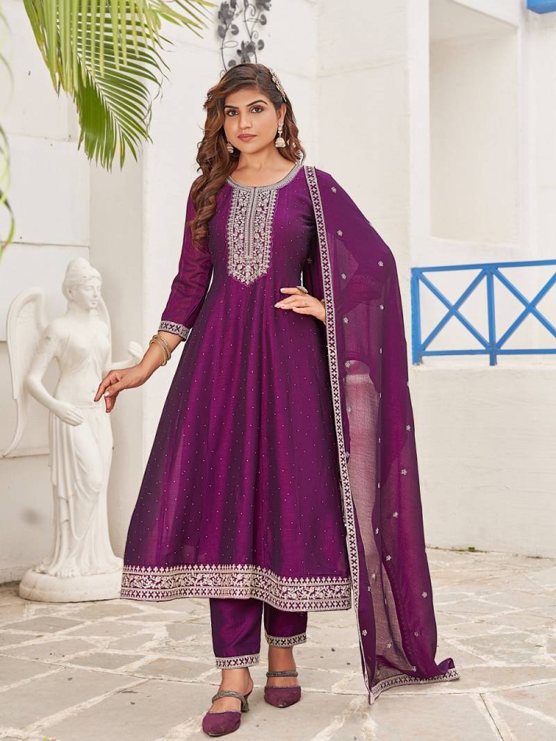Aanchi Anmol Vichitra Silk Fancy kurti Bottom With Dupatta Collection