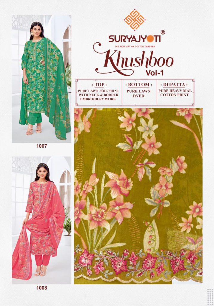 Suryajyoti Khushboo Vol 01  Dress Material Collection 
