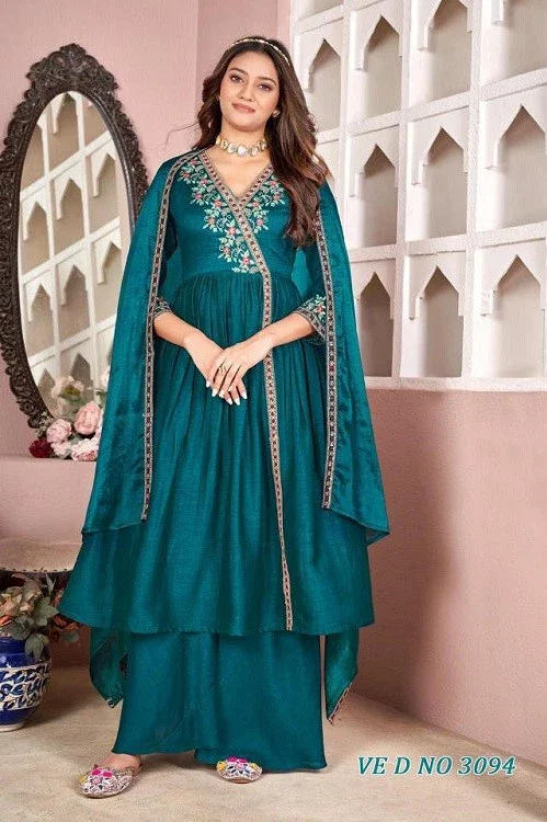 Ladies Flavour 3094 To 3096 Stylish Vichitra Silk Readymade Collection