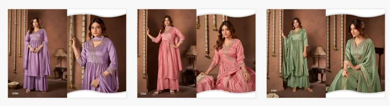 Ladies Flavour 3094 To 3096 Vichitra Kurti Bottom With Dupatta
