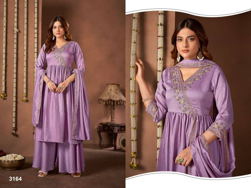 Ladies Flavour 3094 To 3096 Vichitra Kurti Bottom With Dupatta