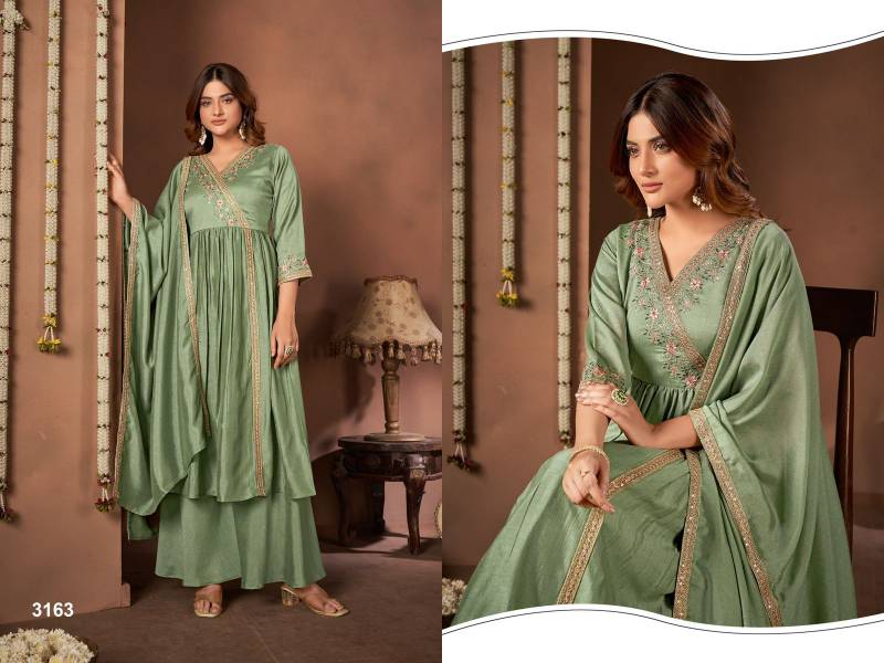 Ladies Flavour 3094 To 3096 Vichitra Kurti Bottom With Dupatta