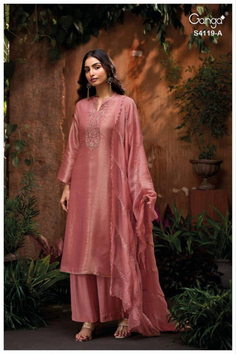 Ganga Qyra Bemberg Silk Embroidered Salwar Suit Collection