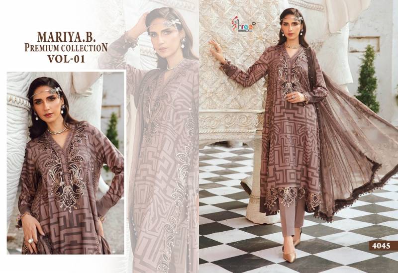 Shree Maria B Premium Collection Vol 1 Cotton Dupatta Pakistani Suits Collection 