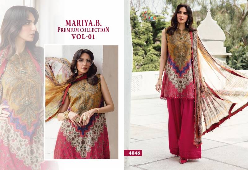 Shree Maria B Premium Collection Vol 1 Cotton Dupatta Pakistani Suits Collection 
