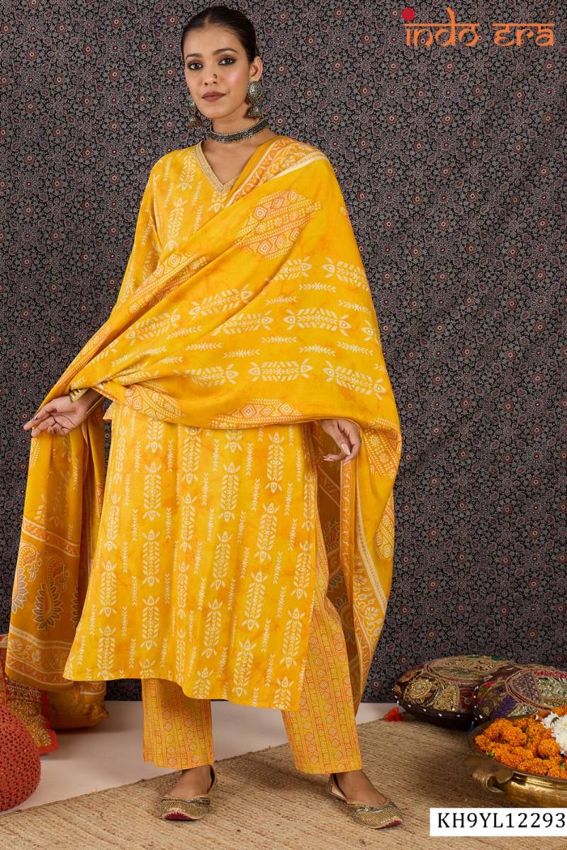 Indo Era 2594 Chanderi Silk Floral Printed Beautiful Kurti WIth Botttom Dupatta