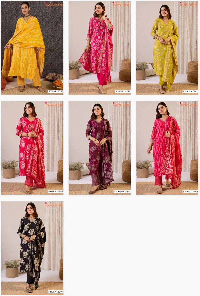 Indo Era 2594 Chanderi Silk Floral Printed Beautiful Kurti WIth Botttom Dupatta